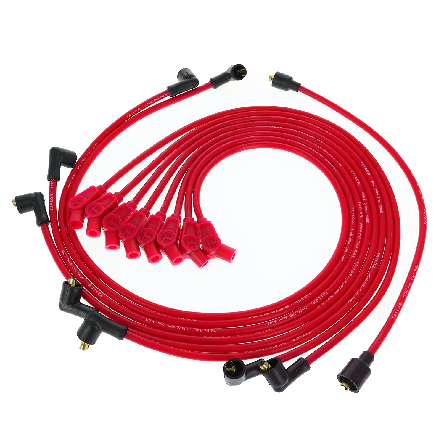 Spark Plug Wire Set Universal 8mm Silicone Spiro Pro 350 ohm_ft Red 74